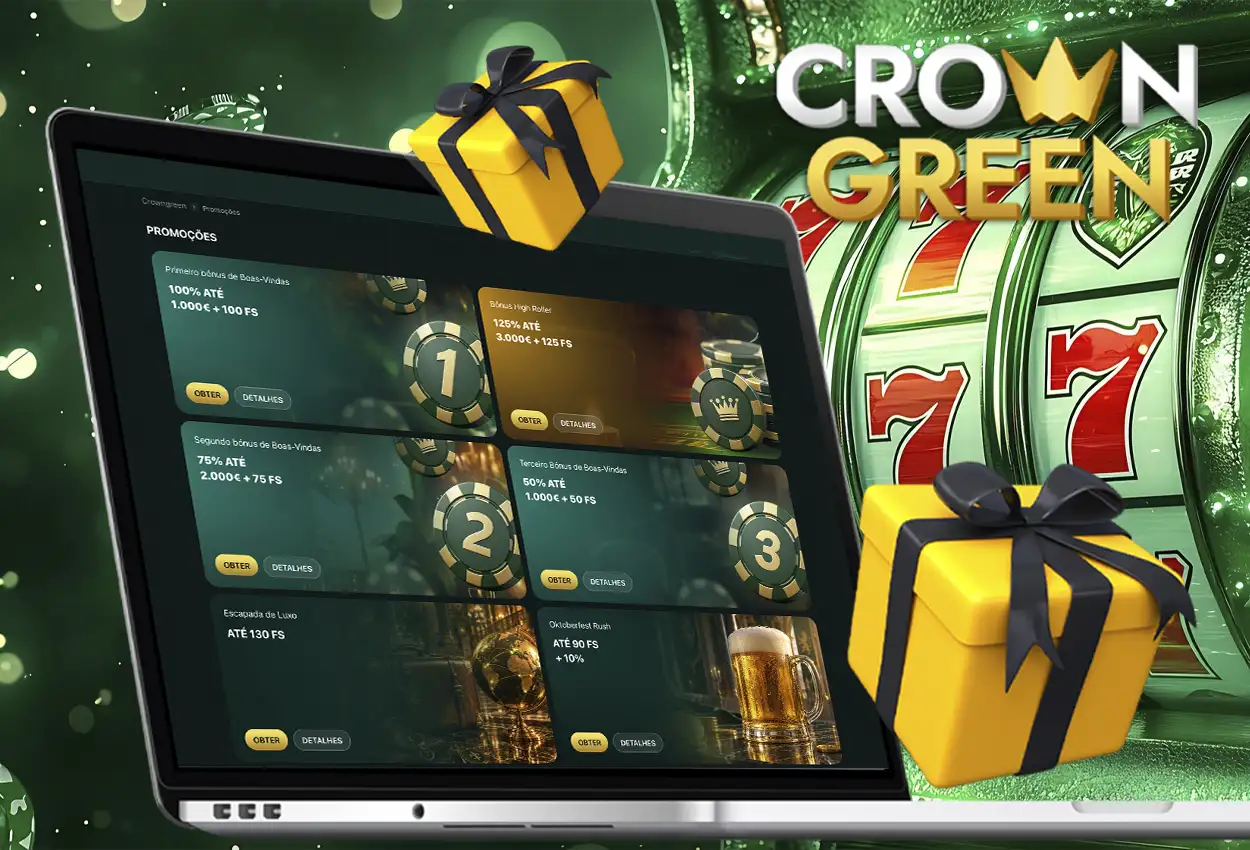 CrownGreen Bónus em Portugal: Bónus de Boas-Vindas, Rodadas Grátis e Promoções
